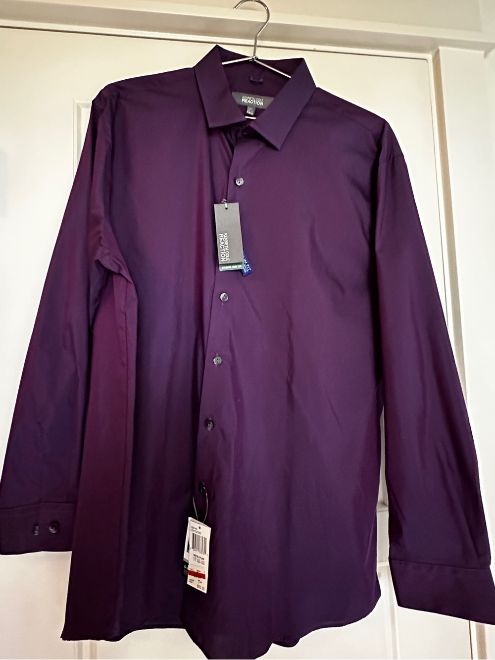 Kenneth Cole Deep Plum Long-Sleeve Dress Shirt
